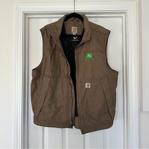 Extra Large Men’s Carhartt Brown Vest with John Deere Logo XL